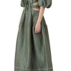 Aje Green Midi Dress